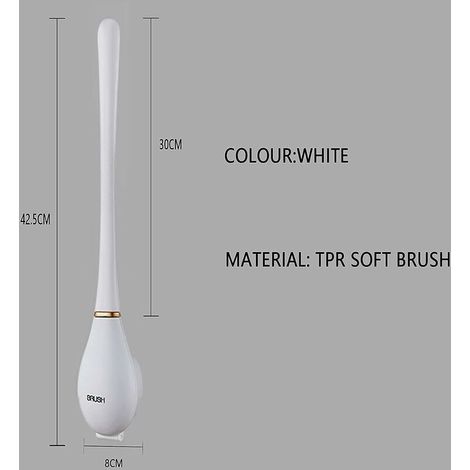 Nuovo set di scopino per WC in silicone con supporto antigoccia, scopino per WC a parete per una pulizia profonda, apertura e chiusura automatiche (1/4)