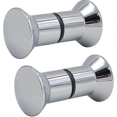 Lot de 2 poignées de porte en acier inoxydable, bouton de porte/bouton de commode en alliage d'aluminium chromé (1/5)