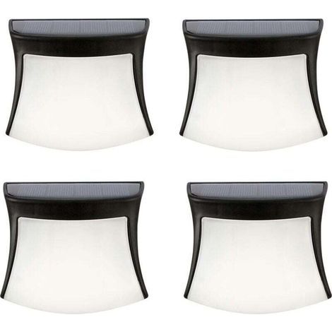 Solar-Außenleuchte, 3 LEDs, wasserdicht, Wandmontage, kabellose Sicherheitsbeleuchtung, Solar-Gartenleuchte für Terrasse, Hof, Haus, Einfahrt, Treppe (4er-Pack) (1/4)