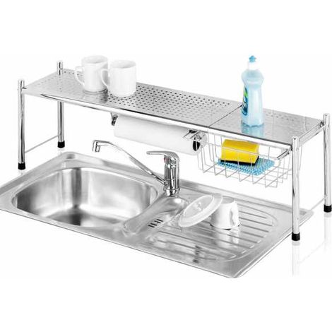 WENKO Organizzatore per lavello, scaffale telescopico per lavello Expando L69-116 cm (1/5)