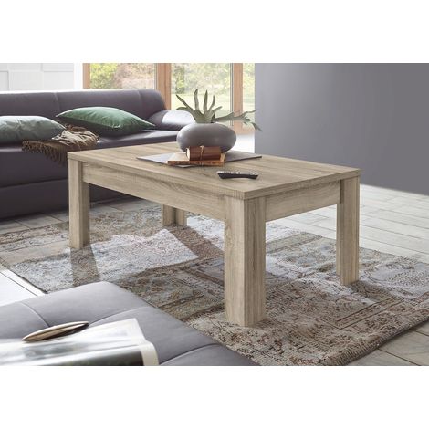 Table basse rectangulaire moderne chêne samoa Larissa (1/3)