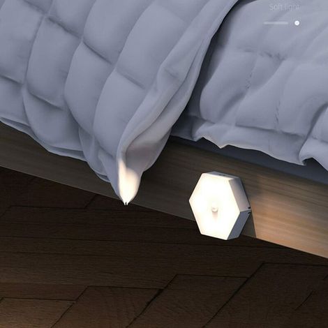 Lumière Chaude 2W, 3 Pièces Lampes à Capteur Intelligentes, Lampe de Chevet Rechargeable pour Chambre à Coucher, avec USB, Convient pour Armoire, Armoire, Couloir (1/3)