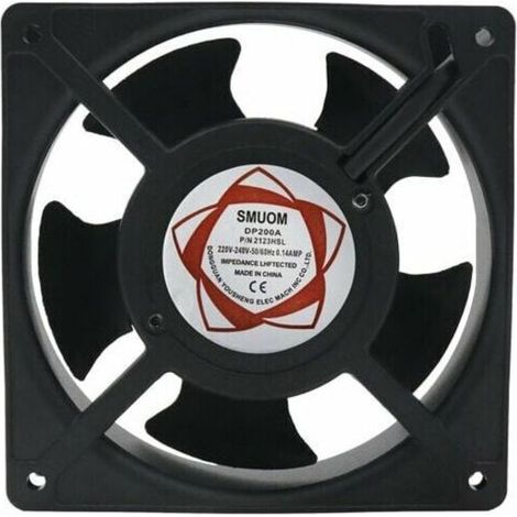 Ventilateur axial pour cassette de cheminée, insérable, haute température, de pales métalliques, silencieux et universel. 120 x 120 x 38 mm. - (1/5)