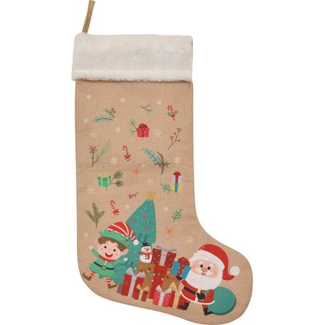 Stivale da babbo natale in iuta h45cm - Atmosphera créateur d'intérieur