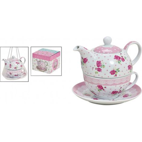 Juego de té de 3 piezas Rose