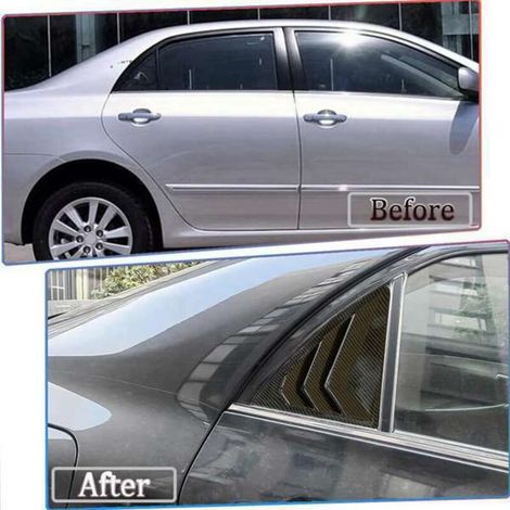 Disponible en deux coloris : texture fibre de carbone. Matériau : ABS. Grille de persienne de fenêtre compatible avec les camions Toyota.