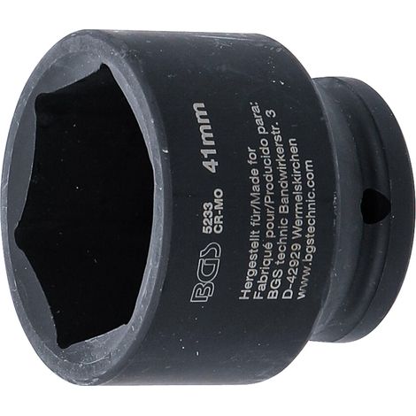 Llaves de vaso impacto hexagonal  entrada 12,5 mm (1/2")  41 mm (1/4)