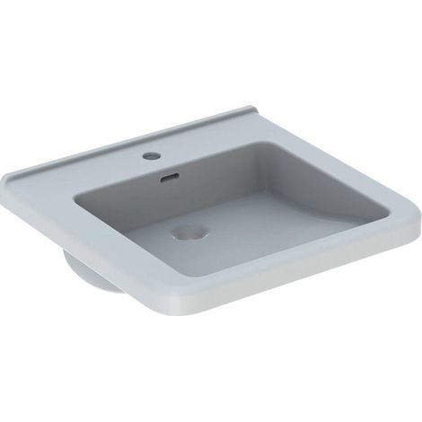 Geberit 300 Comfort Square lavabo pour fauteuil roulant avec trou de robinet avec trop-plein 55x52.5x15.5cm blanc (1/3)