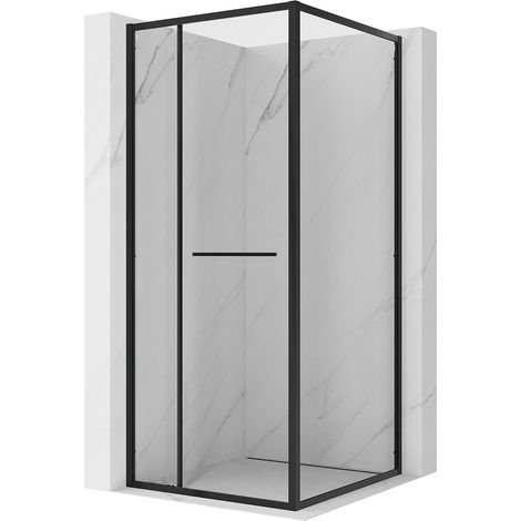 Mexen Linea Schiebetür-Duschkabine 100 x 100 cm, transparent, schwarz - 8E1-100-100-70-70 (1/5)