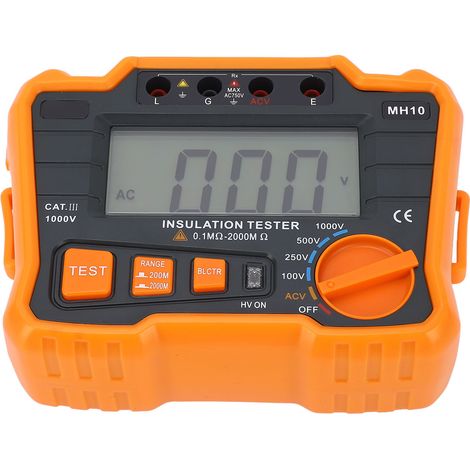 Mégohmmètre numérique, testeur d'isolation, ohmmètre, écran LCD, 1999 points de mesure (1/5)