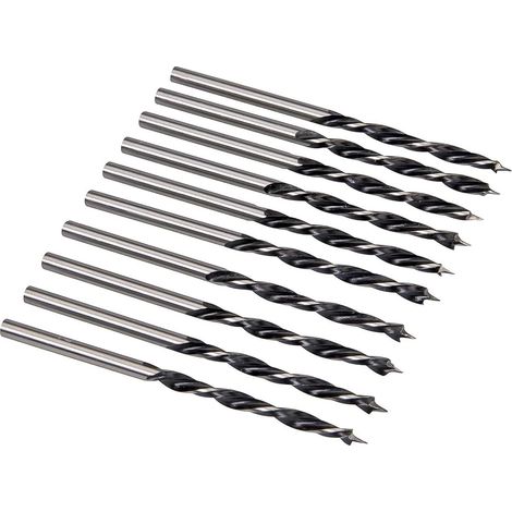 10 Piece 9mm Brad Point Wood Drill Bits, Professional Carbon Steel, Clean Efficient Drilling (1/5)