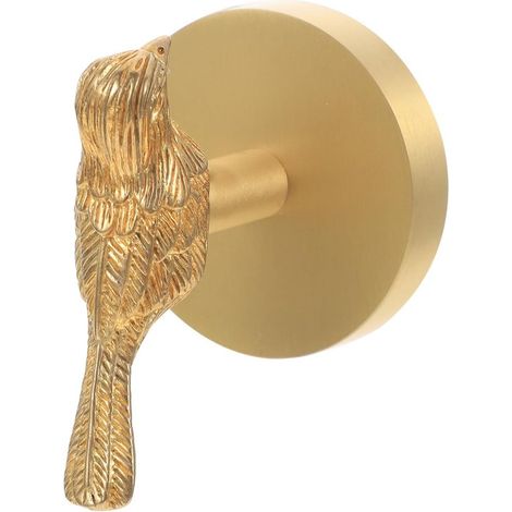 Perchero de pared de latón cepillado con motivo de pájaro dorado: un perchero versátil para abrigos,adecuado para salones y dormitorios (1/5)