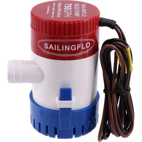 1 Pompe de cale, 12 V, 750 GPH, submersible, plastique, pour bateau, kayak, jardin (1/5)