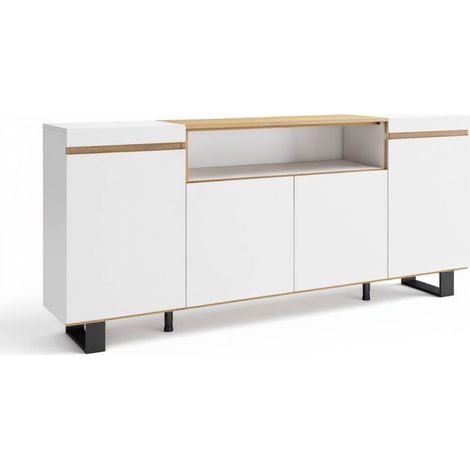 Aparador Kavos Up Blanco - Roble Arena (ancho) x 87cm (alto) (1/3)