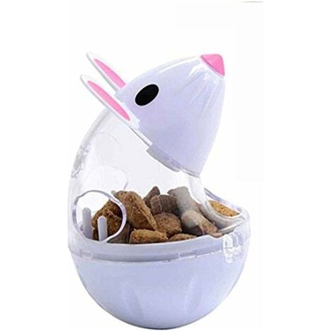 Cat Feeder Treats Toys for Interactive IQ Treat Training Mouse Shape Cup (Blanc) (1/5)