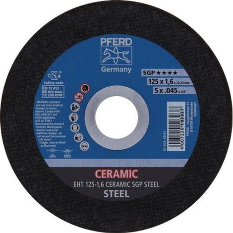 PFERD TOOLS Trennscheibe EHT 125x1,6x22,23 mm gerade CERAMIC Speziallinie SGP STEEL für Stahl 25 Stk (1/4)