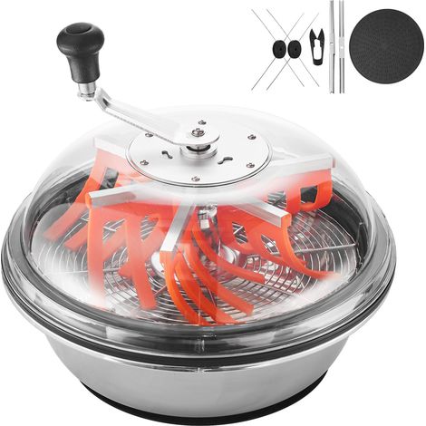 Mophorn Máquina Manual Recortadora de Hojas 420 mm con Tapa Transparente y 3 Rejillas de Acero Inoxidable para Flores, Hierbas y Brotes
