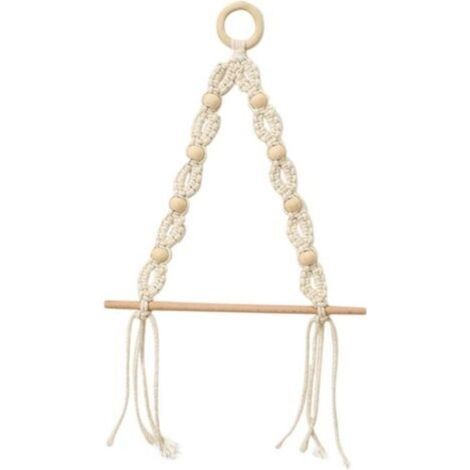 Vintage-Toilettenpapierhalter zur Wandmontage aus Baumwolle und Holz, handgewebter Halter im böhmischen Stil, stabiler Handtuchhalter für Bad und WC, praktische Wanddekoration (1/5)
