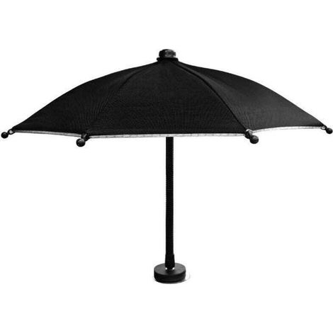 Parapluie magnétique pour téléphone portable, réglable et pliable, pour la plage et l'extérieur (noir) (1/4)