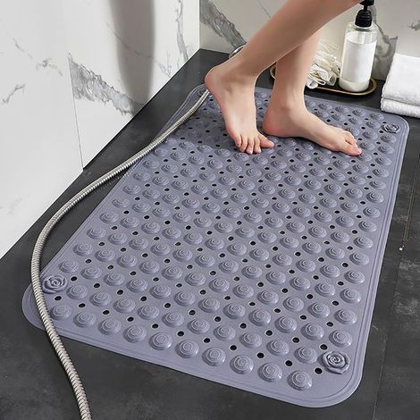 60x90cm Tapis de Douche Antidérapant ,Tapis Douche Antidérapant avec Ventouses et Trous de Drainage,Matériau PVC,Toucher Doux,Tapis Antidérapant Douche pour (1/5)