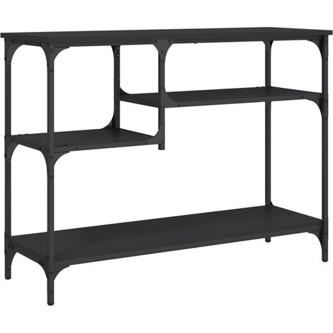Meuble console d'entrée moderne avec étagères 100 x 35 x 75 cm bois d'ingénierie et métal DEC031669