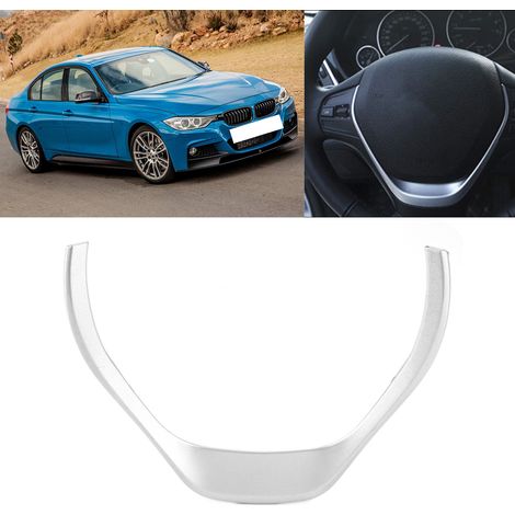 Modifizierter Lenkradrahmen aus silberner Kohlefaser, passend für BMW 3er F30 F31 F34 2013-2018, silber. (1/5)