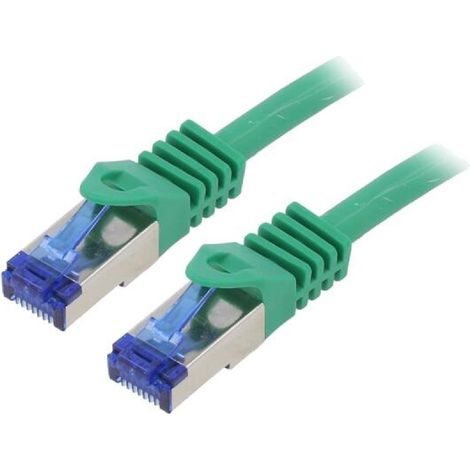 Cable reseau RJ45 male S-FTP Cat 6a vert- 2m