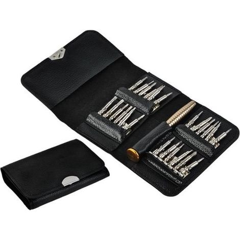 Lot de 25 tournevis de précision - Tournevis magnétiques compacts - Embouts Torx et différents formats - Kit de réparation pour électronique, lunettes et montres (1/5)
