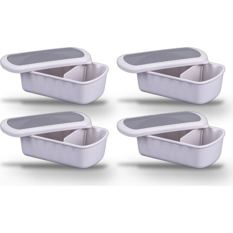 Lot de 4 Lunchboxes Beige à compartiment réglable 1 litre Fackelmann Storage (1/5)