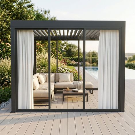 Tenda da interno per lato da 3 m pergola bioclimatica (1/2)