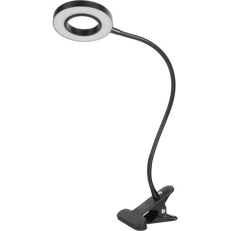 USB-LED-Schreibtischlampe, verstellbar, dimmbar, mit Klemme, Leselampe für Büro, Tattoo- und Kosmetikstudio, Schwarz (1/5)