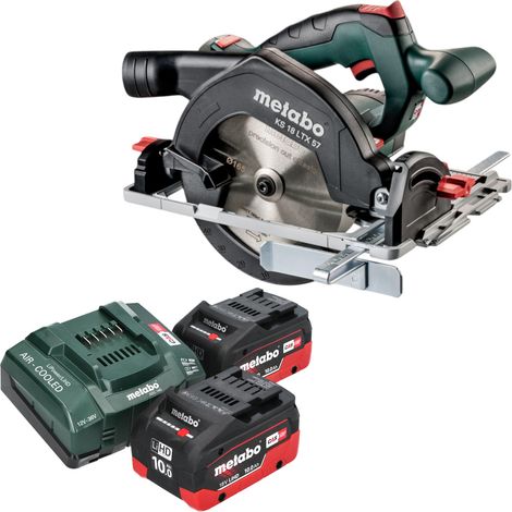 Metabo KS 18 LTX 57 Sega circolare a batteria 18 V 165 mm + 2x batteria LiHD 10,0 Ah + caricatore