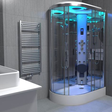 Insignia Chrome Steam Shower Cabin Enclosure Cubicle 1200x800 Offset RH Quadrant (1/5)