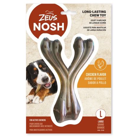 Hueso en forma de Y mordedor con aroma Zeus Nosh Strong
