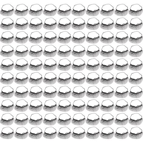 Lot de 100 protège-barbes jetables en nylon élastique respirant sans latex, noirs (1/5)