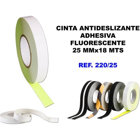 Nastro adesivo antiscivolo fluorescente 25mm x 18m 220/25