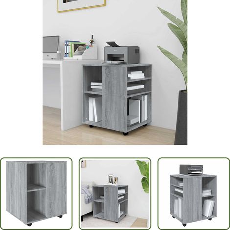 Schrank für Schreibtisch -  Rollschrank Grau Sonoma 60x53x72 cm Holzwerkstoff (1/5)