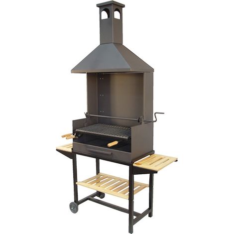 IMEX-71526 Barbacoa chimenea con ruedas y elevador parrilla inox [imex-71526]