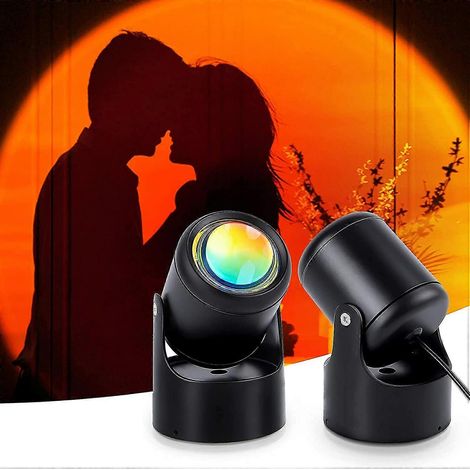 Sonnenuntergangslampe, Heimdekorationsprojektor mit 16 Farben und 4 Modi, farbwechselnde Lampe, Sonnenlichtprojektion, Geschenk für Kinder (Sonnenuntergangsrot) (1/5)