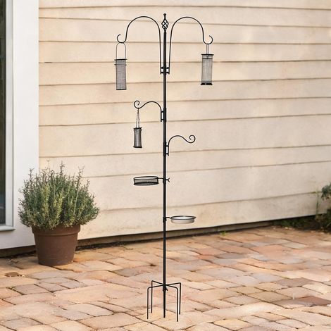 Cage pour oiseaux noir en acier 54,5 x 54,5 x 208 cm (1/5)