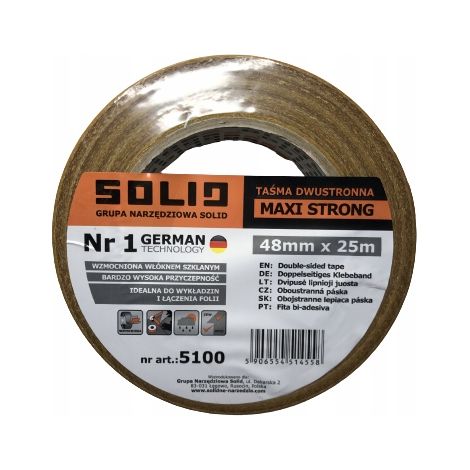 Starkes, doppelseitiges Klebeband, 48 mm x 25 m (1/5)