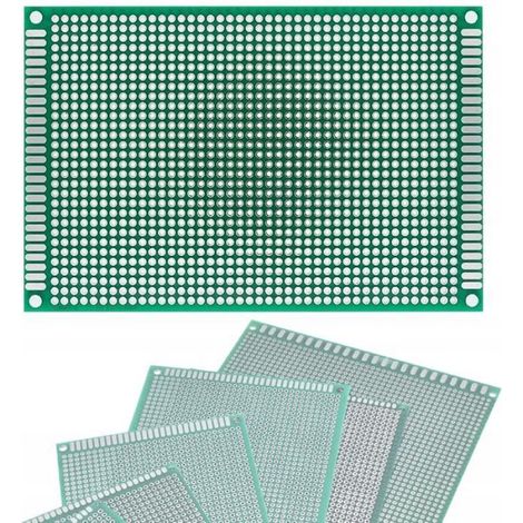 Plaque Prototype - Double Face 80x120 mm - Pas 2 54 mm - THT - Verte - 1 Unite (1/4)