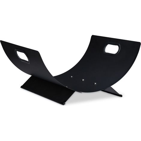 Cesto moderno in metallo per porta legna camino salotto 50 x 30 x 30 cm design minimalista in acciaio nero 130009259