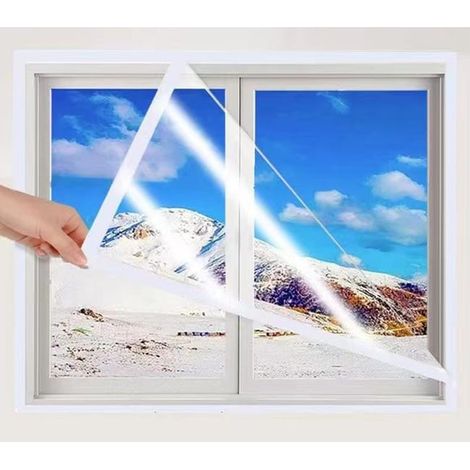 Kit de aislamiento ajustable para ventanas, cortina aislante para el frío invernal, adhesivo blanco, 80120 cm