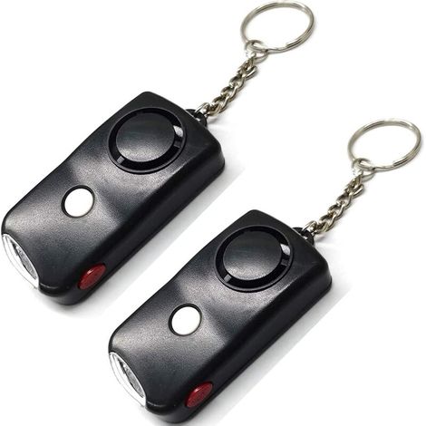 Persönlicher Alarm-Schlüsselanhänger mit 130 dB und LED-Licht, 2er-Pack, Selbstverteidigungs-Schlüsselanhänger für Frauen, Mädchen, Kinder und Senioren - Crezuo