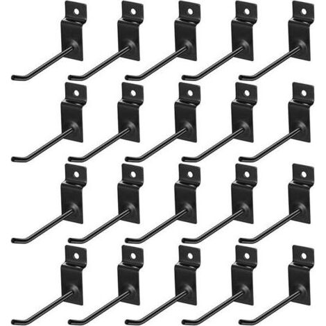Pair 20 Pcs Crochet pour Panneau Perforé Mural, 10cm Crochets pour Panneaux Perforés, Crochet Panneau Perforé Porte Mural, Crochets Muraux pour Garages, Remises à Outils, Ateliers (1/5)