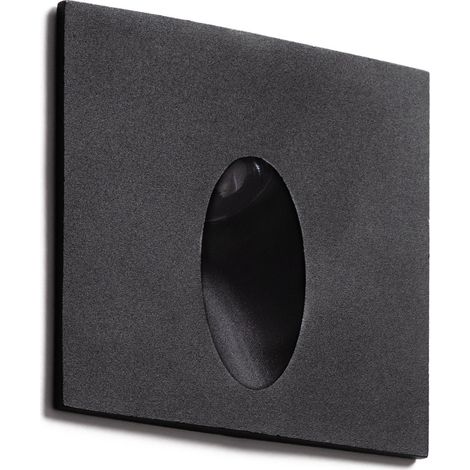LED Außenleuchte 3W Einbau Wand Quadratisch Adam 2700K Schwarz Warmweiß (1/5)