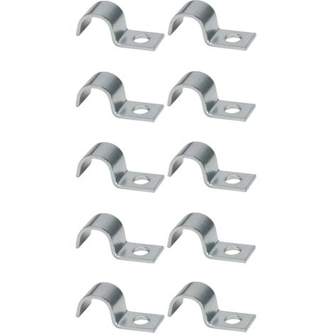10x Collier de fixation en acier zingué Attache serrage Tube Tuyau Câble, Ø 8mm