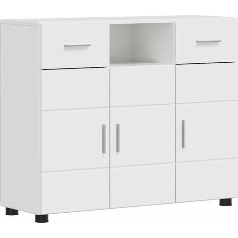 Buffet,Bahut,Meuble de Rangement Blanc brillant 88.5 x 30.5 x 73 cm Bois d'ingénierie CFW59598 (1/5)