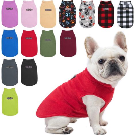 Gilet d'hiver en polaire pour chiens de petite et moyenne taille avec anneau en D et laisse pour temps froid, taille XS, S, M, garçons ou filles (1/5)